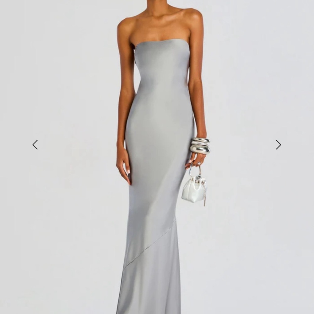Retrofete Strapless Slate Grey Gown Size S